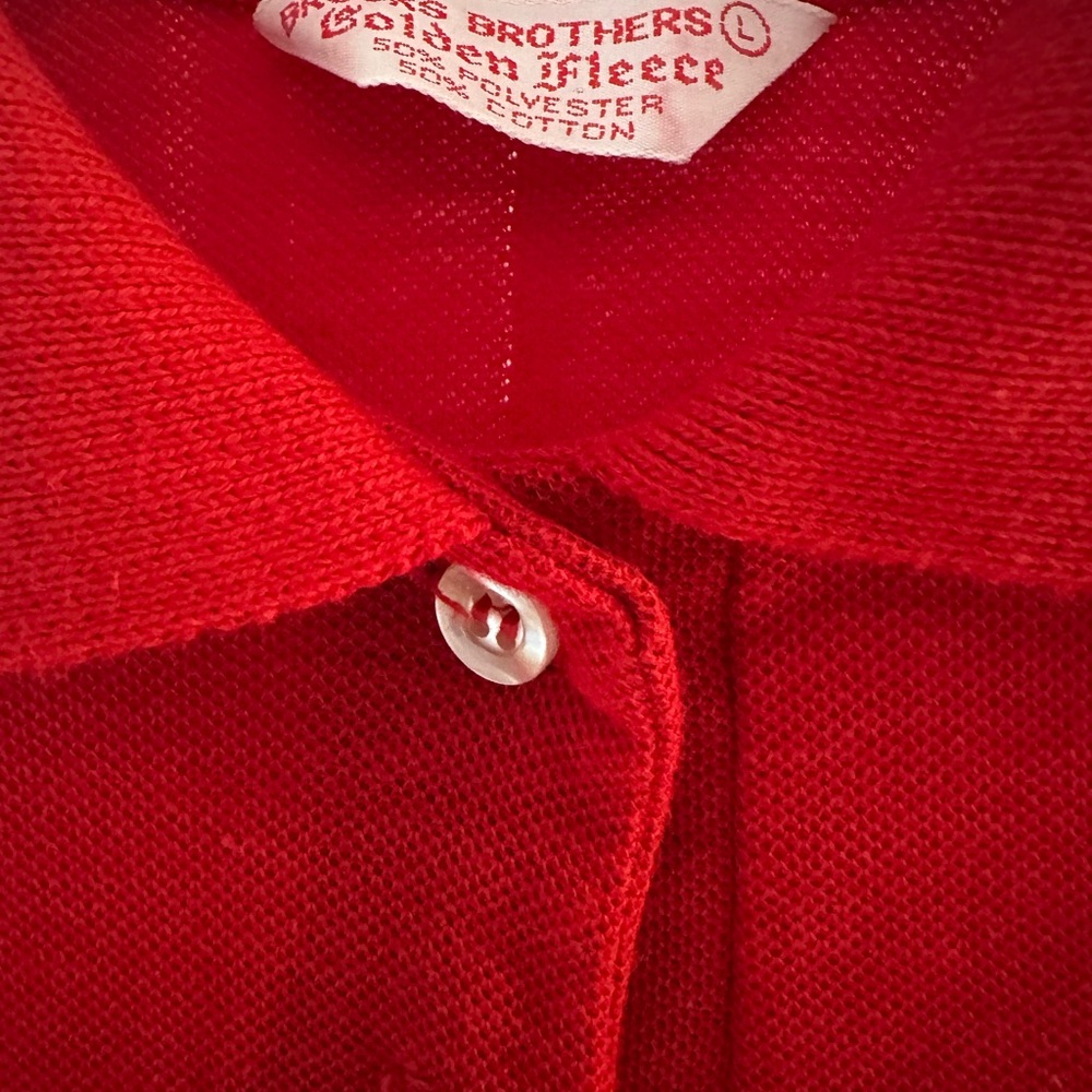 Vintage 1980’s Brooks Brothers Boys Cotton Blend Polo Shirt Red Size Large golf - Picture 3 of 4